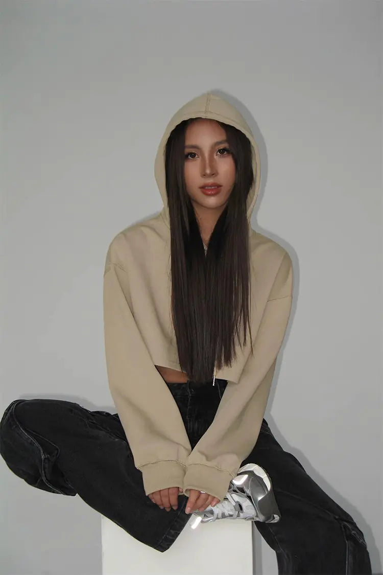 Women's 2023 Autumn Drawstring Hooded Pullover Sweater